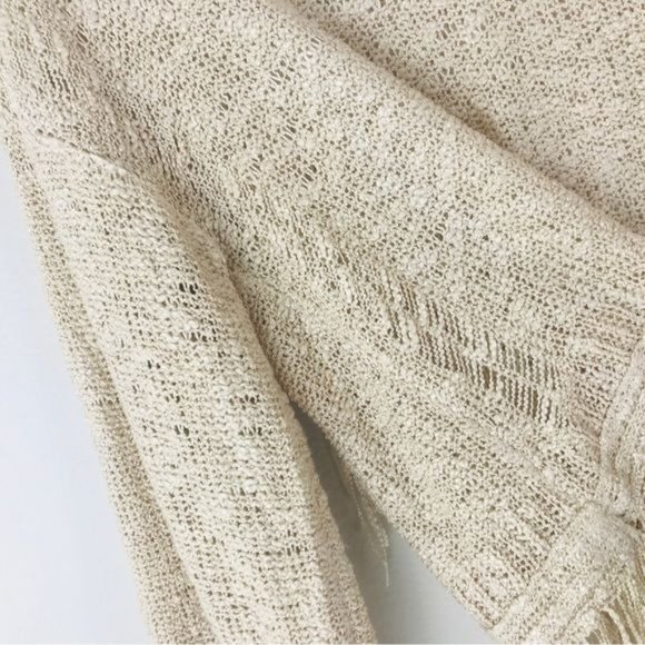 FATE Boho Distressed Knit Tiered Fringe Sweater Size Small - Picture 5 of 12